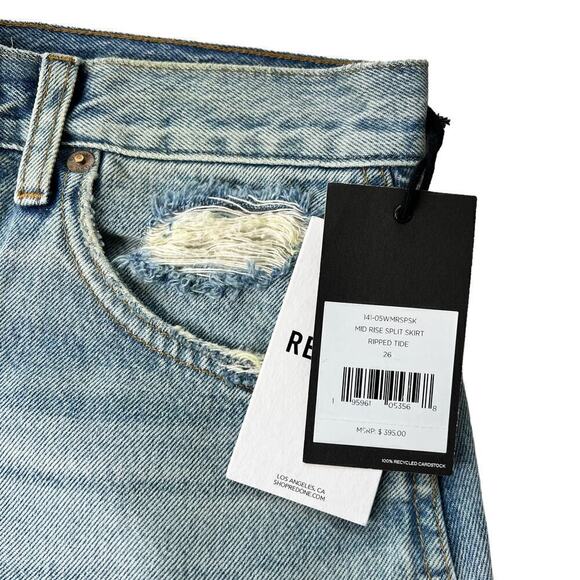 New Women’s RE/DONE Mid Rise Split Skirt Size 26 - Picture 4 of 12